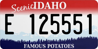 ID license plate E125551