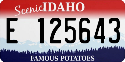 ID license plate E125643