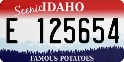 ID license plate E125654