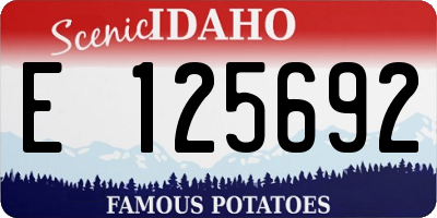 ID license plate E125692