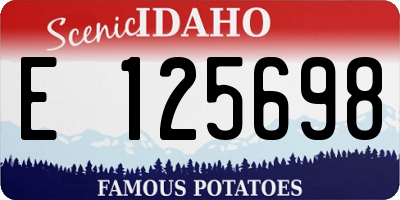 ID license plate E125698