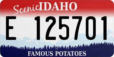 ID license plate E125701