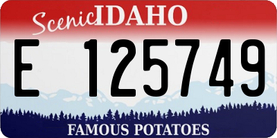 ID license plate E125749