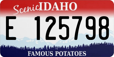 ID license plate E125798