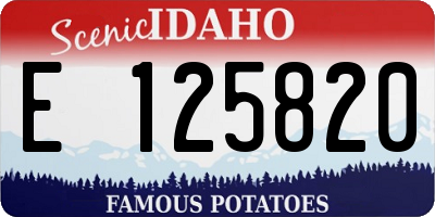 ID license plate E125820