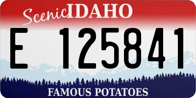 ID license plate E125841