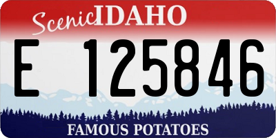 ID license plate E125846