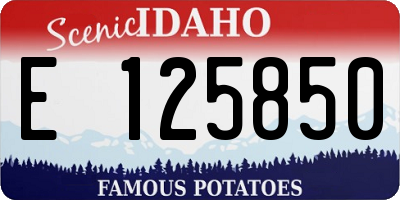 ID license plate E125850