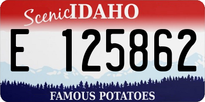 ID license plate E125862