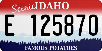 ID license plate E125870