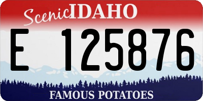 ID license plate E125876