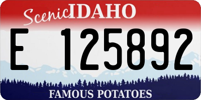 ID license plate E125892