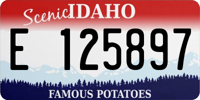 ID license plate E125897