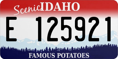 ID license plate E125921