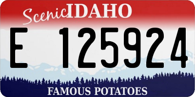 ID license plate E125924
