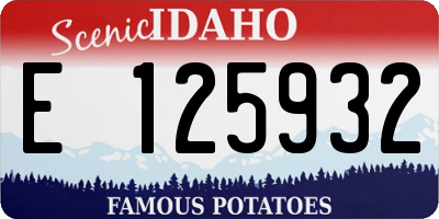 ID license plate E125932