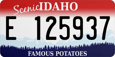 ID license plate E125937