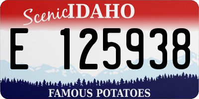 ID license plate E125938