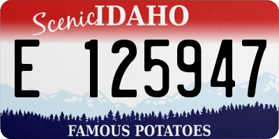 ID license plate E125947