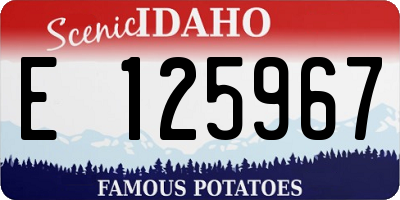 ID license plate E125967