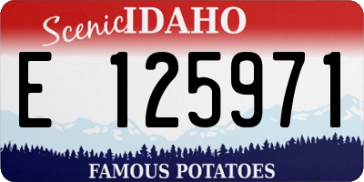 ID license plate E125971