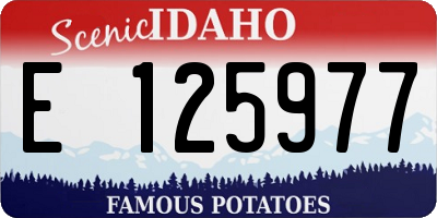 ID license plate E125977
