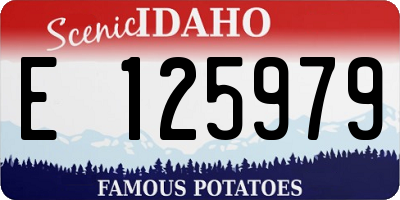 ID license plate E125979