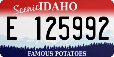 ID license plate E125992