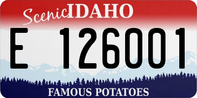 ID license plate E126001