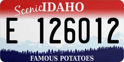ID license plate E126012