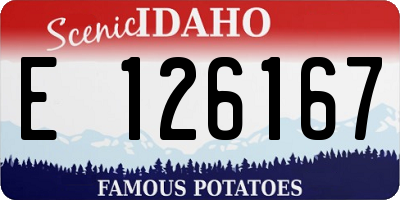 ID license plate E126167