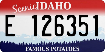 ID license plate E126351