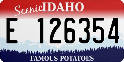 ID license plate E126354