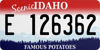 ID license plate E126362