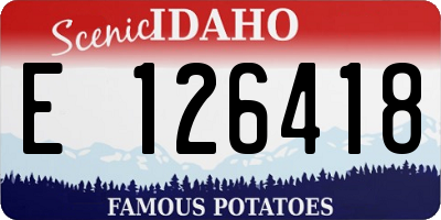 ID license plate E126418