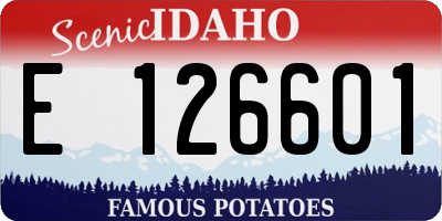 ID license plate E126601
