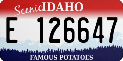 ID license plate E126647