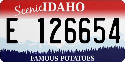 ID license plate E126654