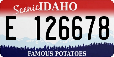 ID license plate E126678