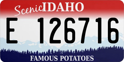 ID license plate E126716