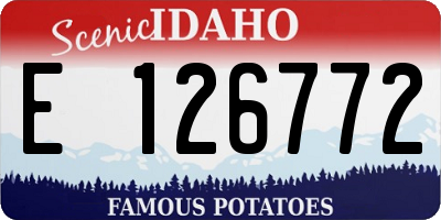 ID license plate E126772