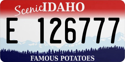 ID license plate E126777