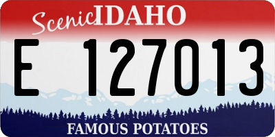 ID license plate E127013
