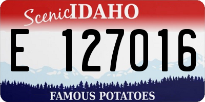 ID license plate E127016
