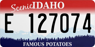 ID license plate E127074