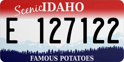 ID license plate E127122