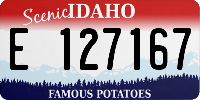 ID license plate E127167