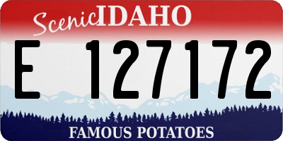 ID license plate E127172