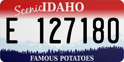 ID license plate E127180