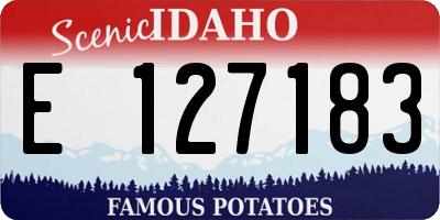ID license plate E127183